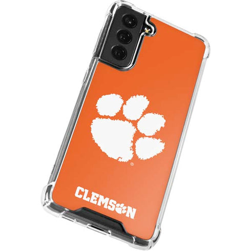 Clemson University Tiger Print Galaxy S21 FE Clear Case